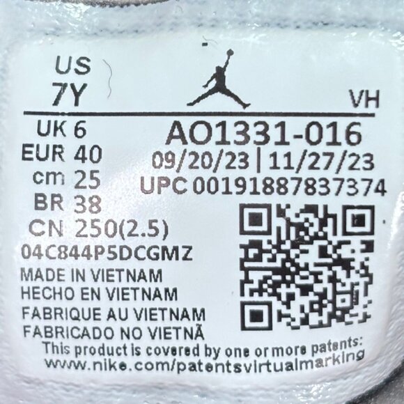 Jordan Fadeaway (GS) Black/White-Gym Red Youth Basketball Shoes Size 7Y - Picture 6 of 7